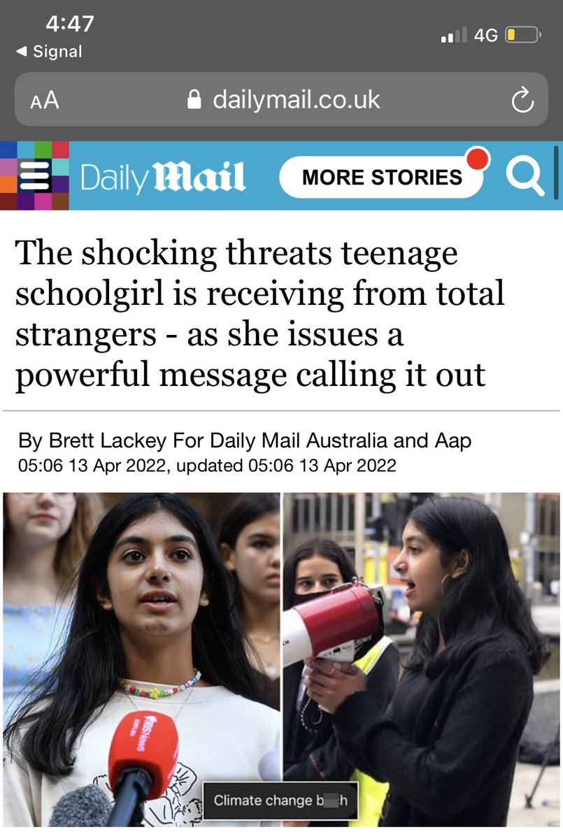 Lol come on <a href="/DailyMailAU/">Daily Mail Australia</a> Your first story on 18/3 made me out to be a spoilt, rich private school girl and certainly sent lots of abuse my way. Two messages I posted about are from YOUR comment section.

Now you think my response is “powerful.”

Surely you’re a little embarassed?