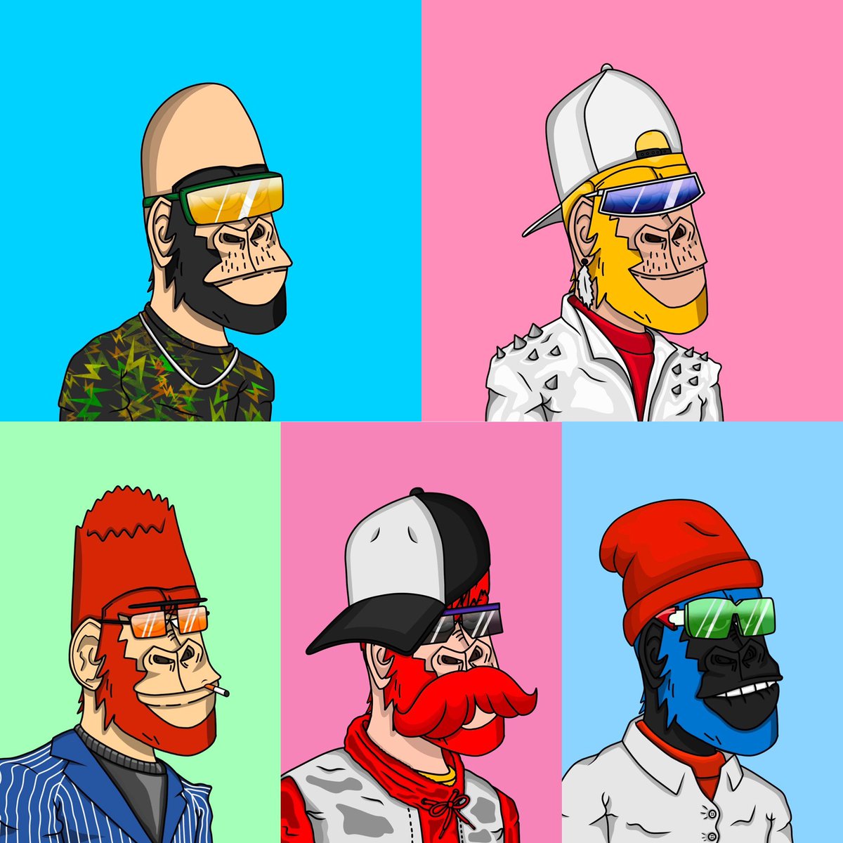 gorilla_mafia_'s tweet photo. Tonight’s drops are ready! 

All 1/1 hand drawn with a free NFT trading card and access to Las Vegas safe house once the collection is sold out! 

#nft #nftartist #gorillamafia #nfts #artist #OpenSeaNFT #NFTutility https://t.co/LvbeeVahJy