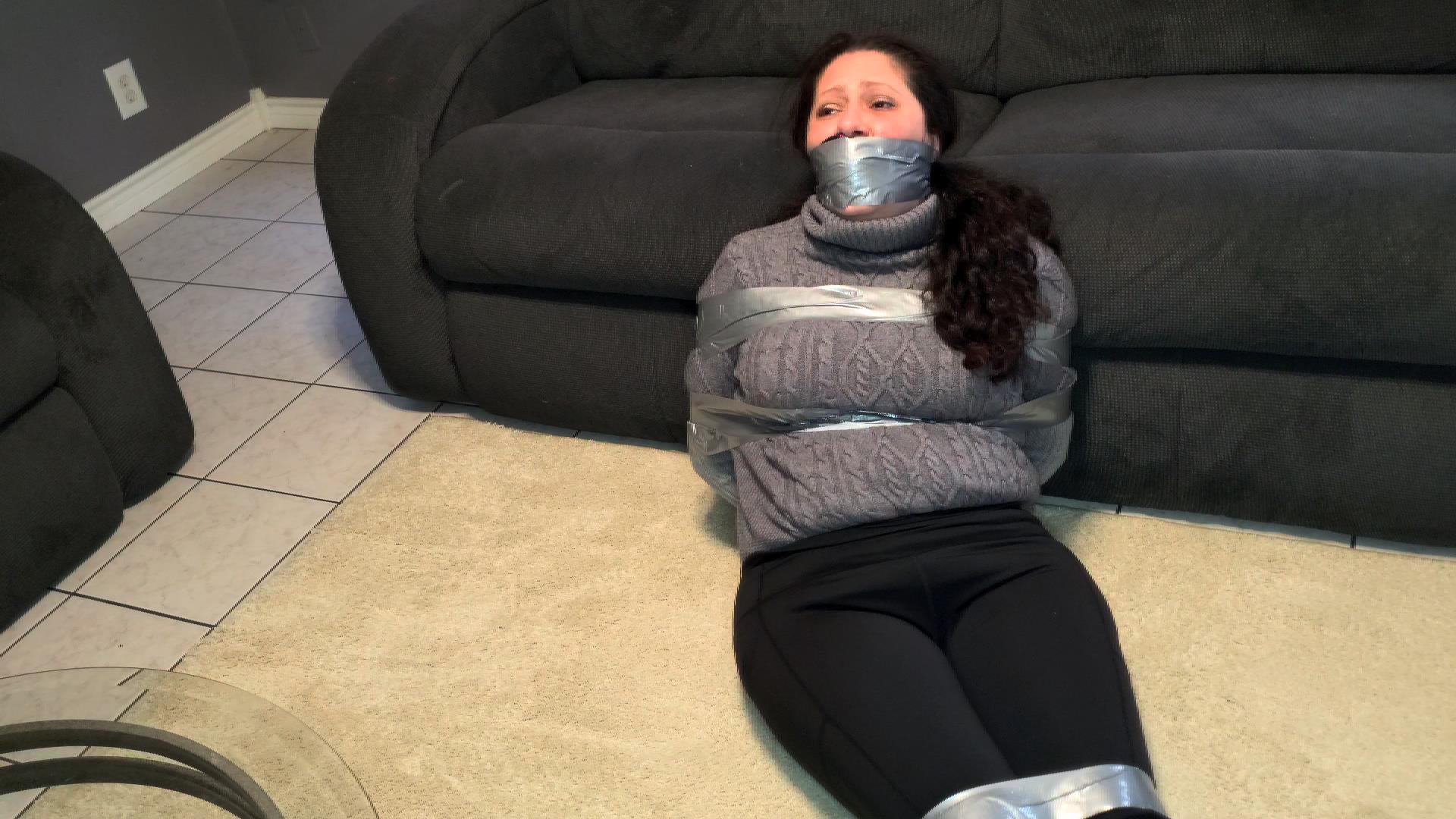 twisted socks bondage on X: screenshot from a custom video of Candy bound  and gagged, custom request is grey turtleneck sweater, black yoga pants,  grey slouch socks, hair down and wavy and