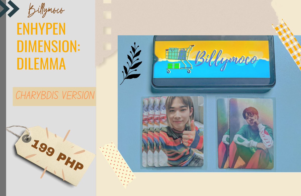 billymoco_ph's tweet photo. #billymoco_onhand
WTS/LFB PH | HELP RT

ENHYPEN DIMENSION: DILEMMA PHOTOCARDS 

• 149 PAYO(Group) ; 180(COD) 
• 199 PAYO(PC) ; 230(COD)
• onhand

Link for COD : https://t.co/67W7nX8cFY

Mine/DM to Claim

🏷️Heeseung Jay Sunghoon Jungwon Sunoo Ni-Ki Charybdis Scylla Odysseus https://t.co/GNmYUqCyAj