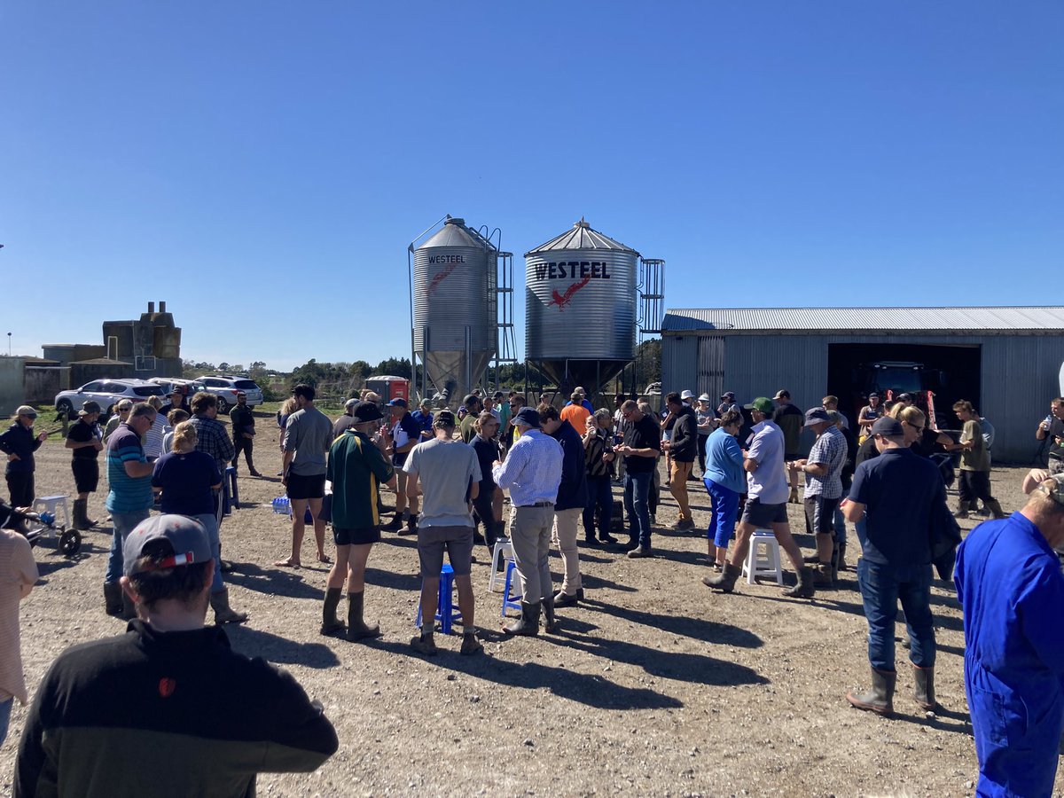 bartjevandeven's tweet photo. Lovely day out on a farm with @duck_willy just outside Hamilton….some crazy numbers.

-stocking rate of 5.2 cows/ha
-2500 MS/ha/year
-9 week mating with a 3% empty rate
-rotation length varying from 28-170 days!!!

Thanks to the SMASH group for putting on these discussion groups https://t.co/7ftKTUfj85