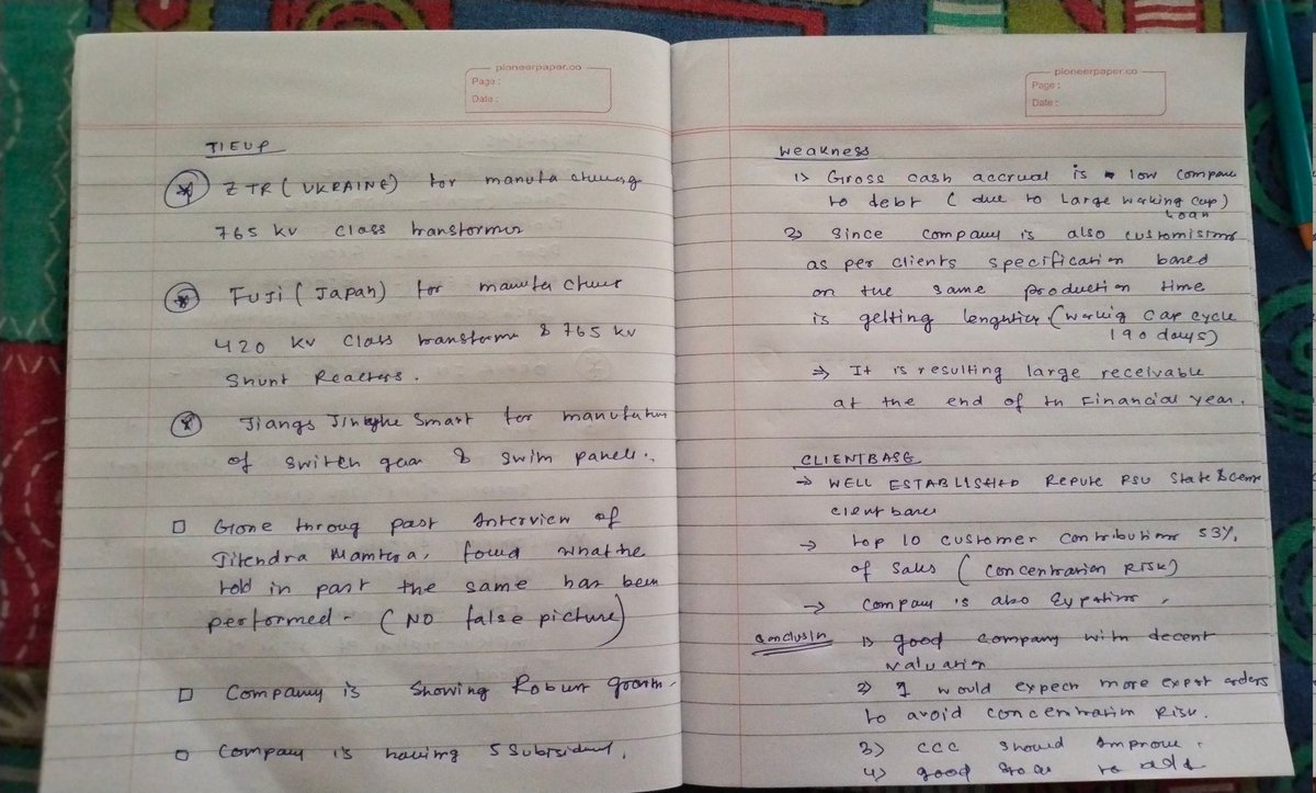RupakRoyC's tweet photo. TRIL
M CAP : 489 CRORE
SALES (TTM) :1100 CRORE (1st time crossed 1000 crore )
Profit (TTM ) : 77 Crore
Debt : Rs 273 crore
CCC : 190days
Order in hand 1046 crore(where as sales ins 1100 crore : very positive sign )
MAJOR CLIENTS : STATE AND CENTRAL
export sales 200 crore https://t.co/KmKpKAFRqz