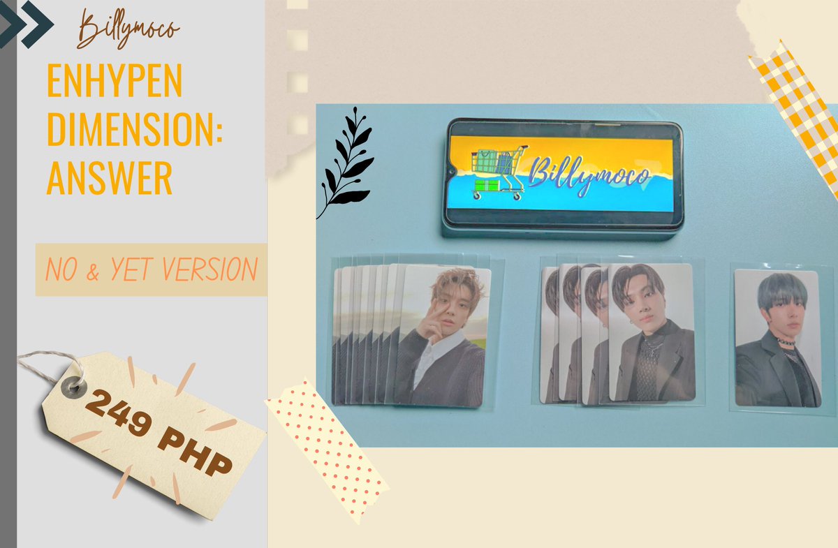 billymoco_ph's tweet photo. #billymoco_onhand
WTS/LFB PH | HELP RT

ENHYPEN DIMENSION: ANSWER PHOTOCARDS 

• 199 PAYO(Pola) ; 230(COD)
• 249 PAYO(PC) ; 280(COD)
• onhand

Link for COD : https://t.co/QOBGLeNCpw

Mine/DM to Claim

🏷️Heeseung Jay Sunghoon Jake  Jungwon Ni-Ki https://t.co/zmPDL9Xk3C