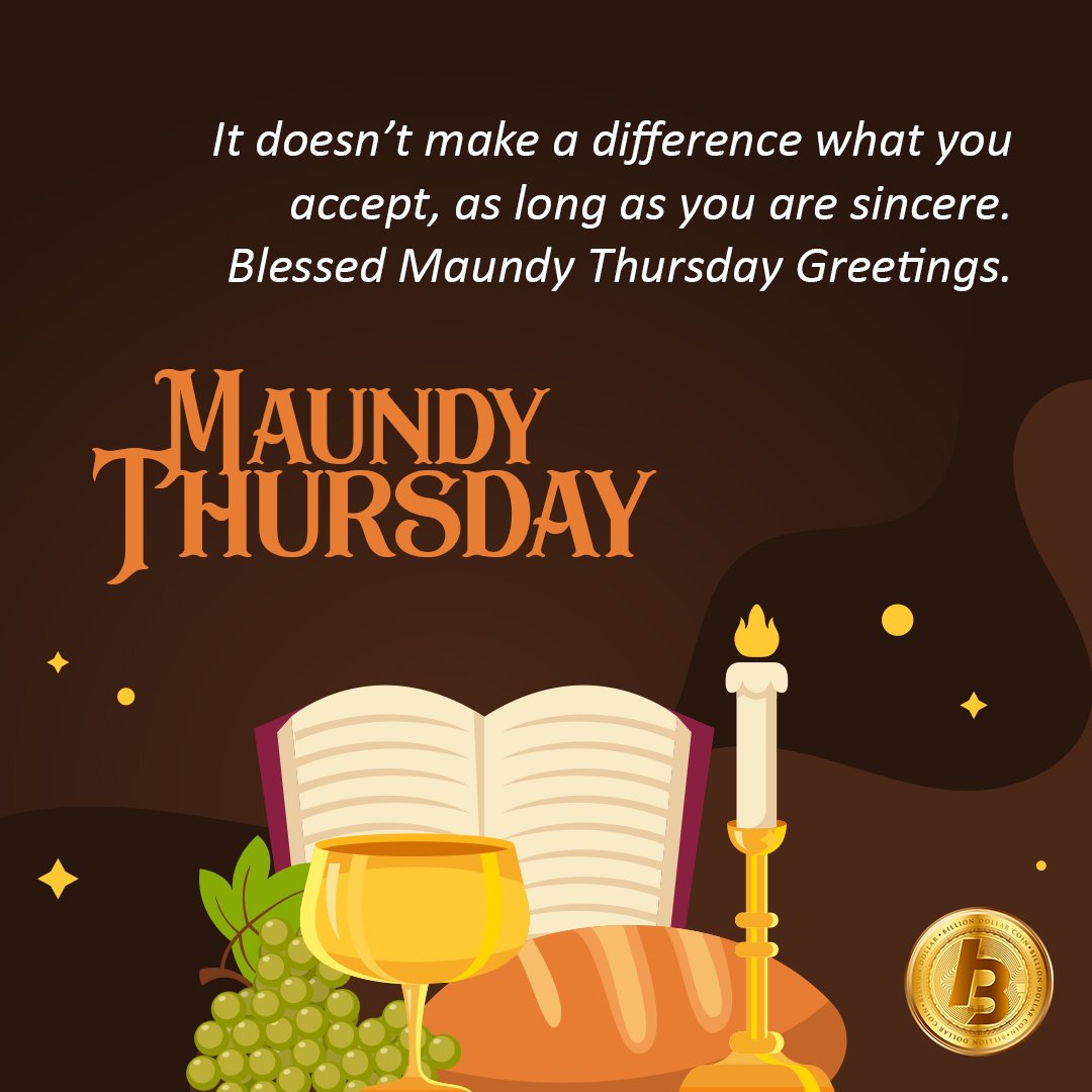 It doesn’t make a difference what you accept, as long as you are sincere. Blessed Maundy Thursday Greetings. ✝️

Get your BDC here:
👇👇👇
xumexchange.com/exchange/BDC-U…

#BDC #BillionDollarCoin #YourTokenToTheFuture