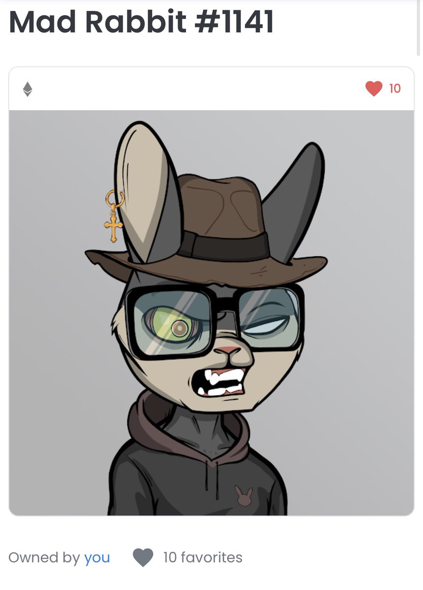 ZeussCapital's tweet photo. ⚡️ FLASH GIVEAWAY ⚡️

MAD RABBIT ON THE LOOSE 😤COME GET THIS PIMP. Gang wars drops TOMORROW SO YOULL ALSO GET A FREE MINT 🤯

RULES
⚡️FOLLOW ME and @MadRabbitsRC 
⚡️RETWEET
⚡️TAG 3 PIMPS

WINNER IN 1 HOUR ⏳🐰

#NFT #NFTGiveaway #MRRC #BAYC #MAYC https://t.co/sw81yvHj7z