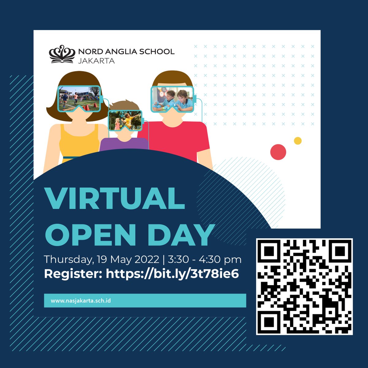 Join Our Virtual Open Day Leadership Team as they take you through the ways in which we offer a truly international and personalised education to students ages 1.5 to 12 years.

Thursday 19 May 2022 (3:30 – 4:30am JKT time zone)
Reserve your place: bit.ly/3t78ie6