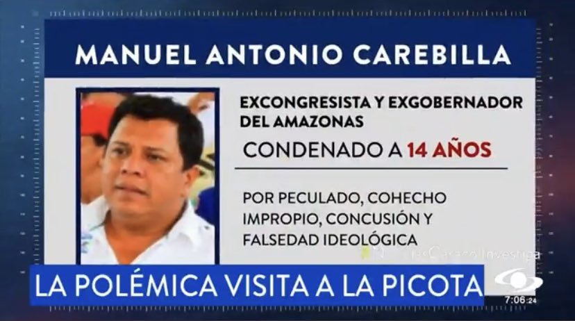 Danielbricen's tweet photo. 6. Manuel Antonio Carebilla ex gobernador de Amazonas condenado a 14 años por corrupción. https://t.co/03Sni8vUB2