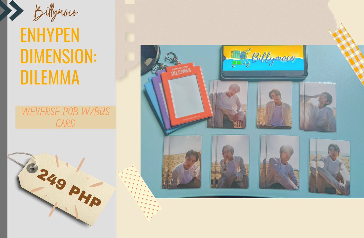 billymoco_ph's tweet photo. #billymoco_onhand
WTS/LFB PH | HELP RT

ENHYPEN DIMENSION: DILEMMA / ANSWER 

• see pic for the prices
• onhand

Link for COD : https://t.co/z3b63noe2o

Mine/DM to Claim

🏷️Heeseung Jay Sunghoon Jungwon Sunoo Ni-Ki Weverse Bus Card Photoframe PC M2U LD R1 Tamed-Dashed https://t.co/BdHTUHkJR5