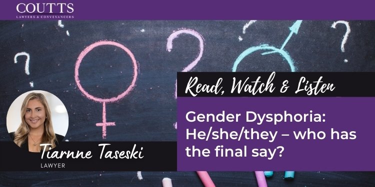 CouttsLegal's tweet photo. Latest News

👉 Gender Dysphoria: He/she/they – who has the final say?

How are parenting disputes resolved in Australia when a child experiences gender dysphoria and wishes to transition into the opposite sex?

Read more: https://t.co/zssm3hxw6R

#genderdysphoria #familylawyer https://t.co/qoPzS0yr1P