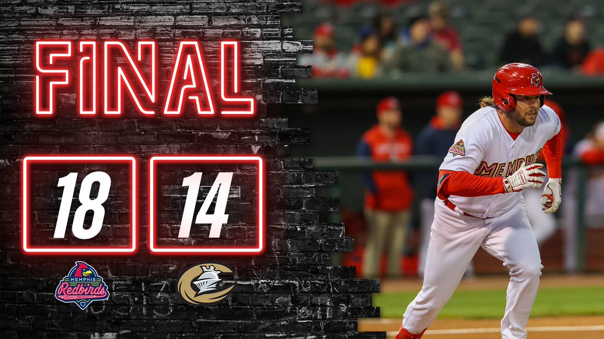 memphisredbirds's tweet photo. Burleson 2 HRs, 6 RBI (game winning 3-R HR in 11th)
Yepez 2 HRs, 6 RBI (3-R HR tied it in 9th)
Gorman 5-for-6, HR, 4R

What. A. Night 🔥 https://t.co/NFfQ50meiC