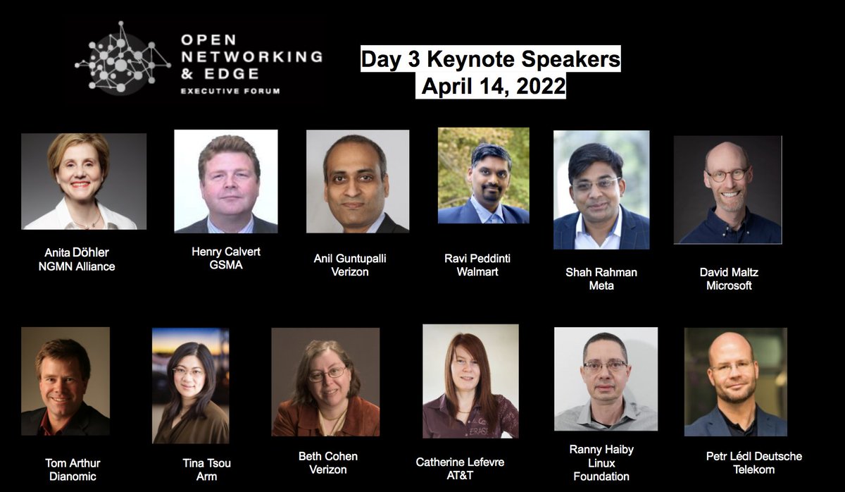 LF_Networking's tweet image. That&apos;s a wrap for Day 2 of Open Networking &amp;amp; Edge Exec Forum! Be sure to join us tomorrow, April 14, at 7 am PDT for more incredible keynote sessions. See who&apos;s speaking &amp;amp; register to join: events.linuxfoundation.org/open-networkin… #opennetedge #ONEEF