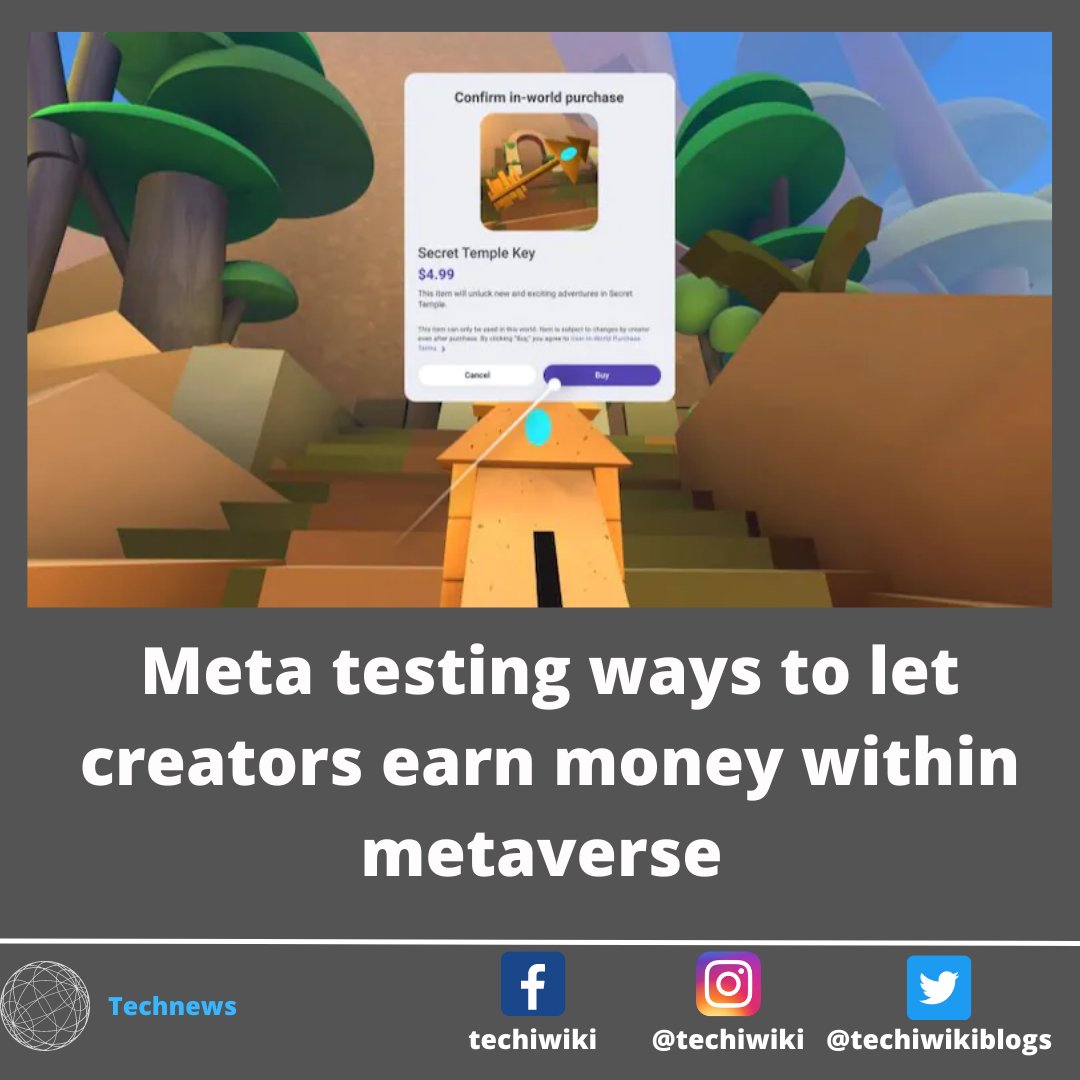 techiwikiblogs's tweet photo. Meta testing ways to let creator earn money within metaverse...
.
.
.
.
#fecebook #meta #money #earn #apk #website #creater #metaverse #testing #
#users #create #social https://t.co/2tmZSSyz3W