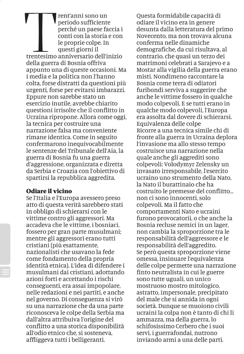 lucasofri's tweet image. Guido Rampoldi, su Domani. Sull’elusiva narrazione della guerra come mostro astratto e generico.