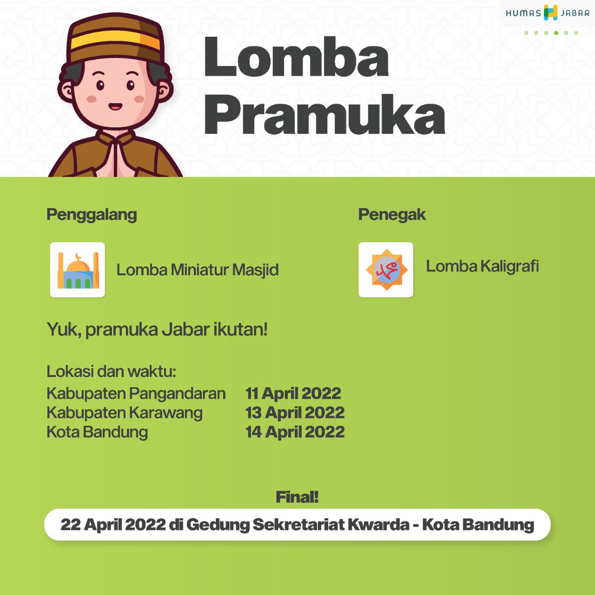 PemotdaJabar's tweet photo. Min, kita masih bingung nih di acara #BUBOS6 ada apa aja sih?🤔

Semoga jawabannya bisa membantu wargi yang masih kebingungan yaah
#JabarJuaraLahirBatin 
#RidwanKamil
#BUBOS6Bergaya
#Bulansuciberbagi
#BUBOSJuara2022
#Bulansuciberbagionthestreet
#RantangCinta
#RagambudayaJawaBarat https://t.co/WubKVGwQCq