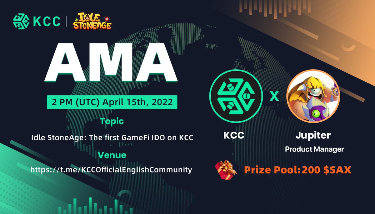 KuCoin Community Chain (KCC) Official (@kccofficialtw) on Twitter photo 🎉#KCC AMA Series🎉
🎁200 $SAX Giveaway🔥
1⃣ Follow <a href="/IdleStoneage/">IdleStoneage</a> & <a href="/KCCOfficialTW/">KuCoin Community Chain (KCC) Official</a>
2⃣ Like, RT, Tag 3 friends
3⃣ Join t.me/KCCOfficialEng…
💸5 winners from Twitter
💰5 winners picked during AMA for asking good questions
#KCCUnicorn #AMA #Giveaways 🎉#KCC AMA Series🎉
🎁200 $SAX Giveaway🔥
1⃣ Follow <a href="/IdleStoneage/">IdleStoneage</a> & <a href="/KCCOfficialTW/">KuCoin Community Chain (KCC) Official</a>
2⃣ Like, RT, Tag 3 friends
3⃣ Join t.me/KCCOfficialEng…
💸5 winners from Twitter
💰5 winners picked during AMA for asking good questions
#KCCUnicorn #AMA #Giveaways