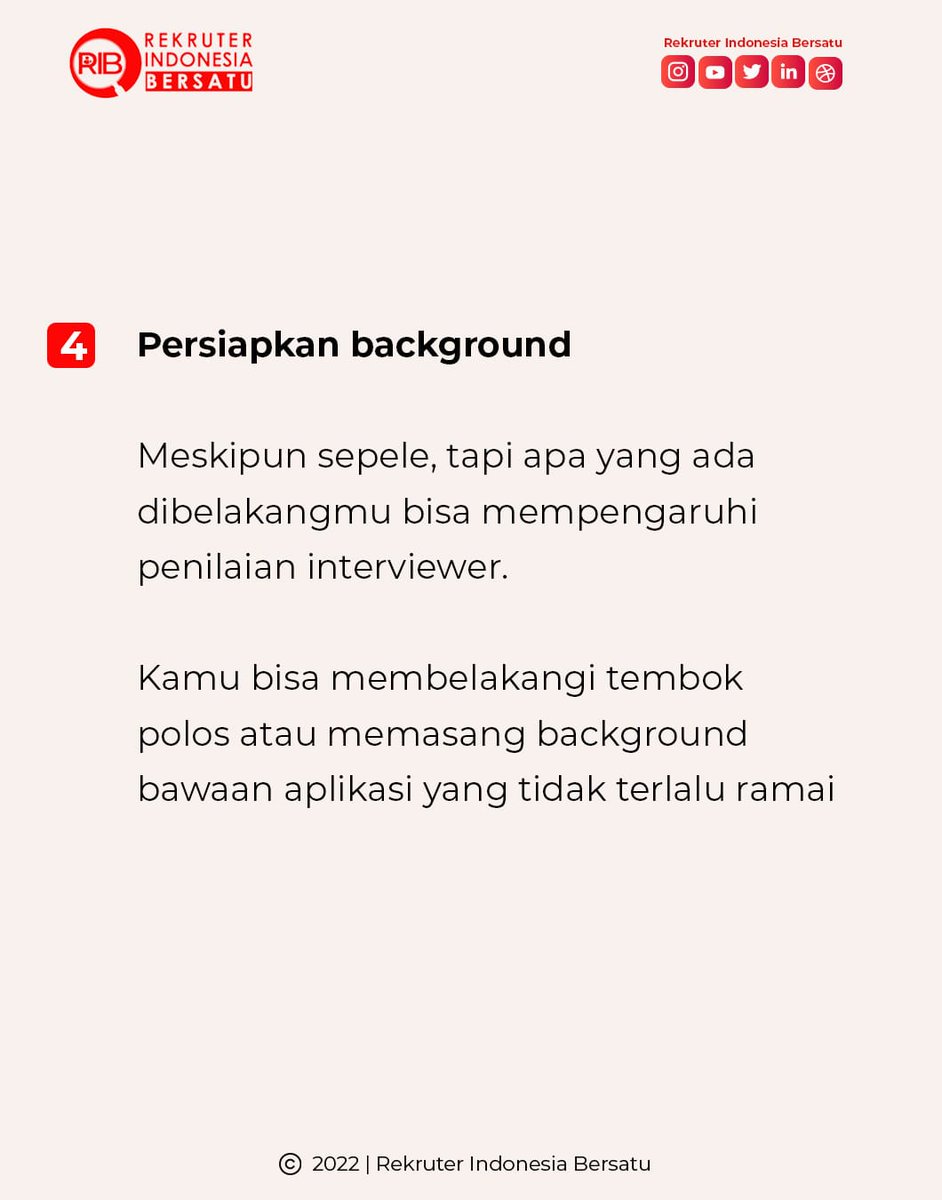 RekruterBersatu's tweet image. terhadap hasil interview mu. Cek tips dari RIB ini, dan share pengalaman interview online mu di kolom komentar yuk! 

Dunia.HR.com

Content Creator:
Fildza Yahya
Bia Ayu

#interviewonline #interview2022 #talentready #pekerjaan