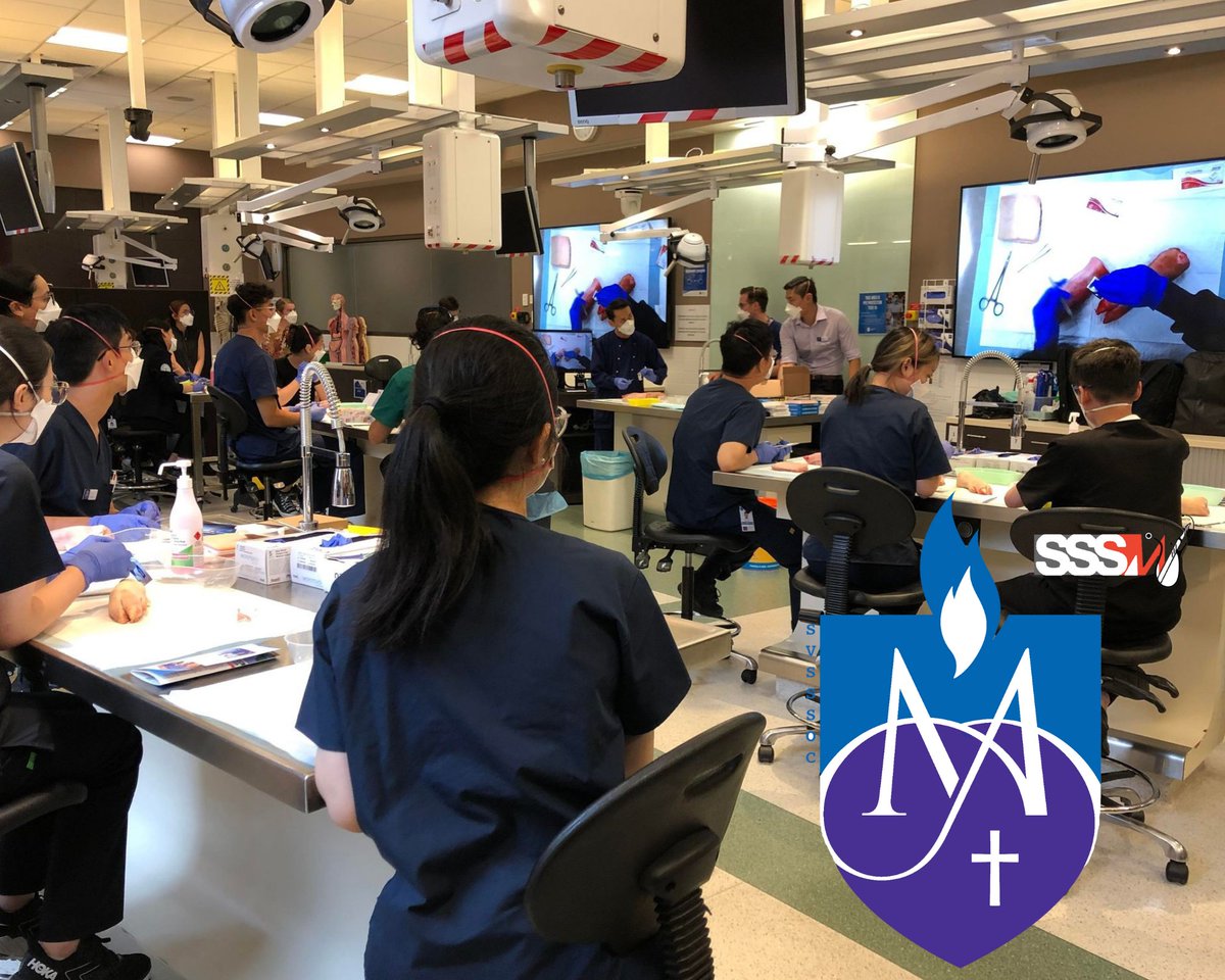aidanbjackson's tweet photo. It's been great being back in-person for our weekly @StVincentsMelb @SSSMelbourne events this year - suturing, hand-tying, laparoscopic simulation, and even a trivia night. Surgical education is not quite the same on Zoom! 💉🪡🏥 https://t.co/DVbRf9bNjd