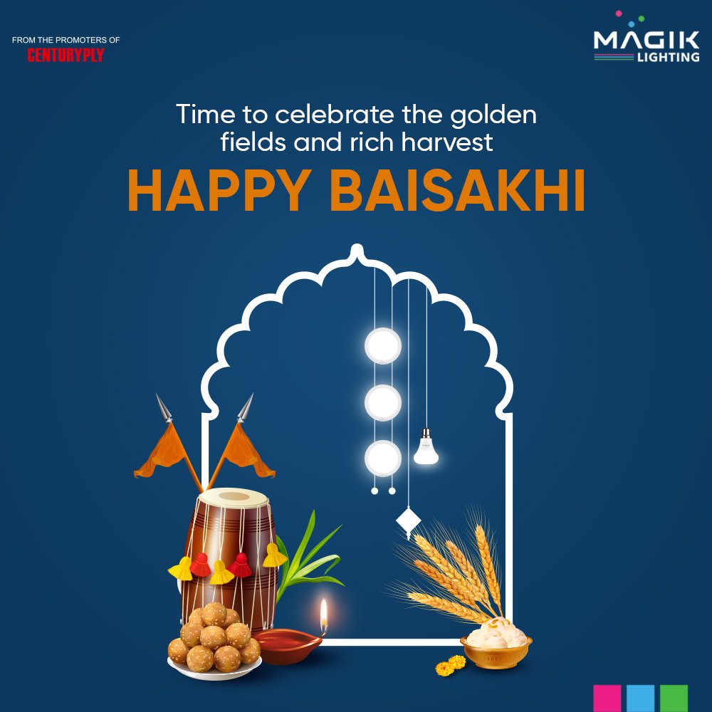 MagikLighting's tweet photo. Wishing that your life will be filled with the golden blessings of the Guru. Let his grace always shine on you and your family.
Happy Baisakhi.
#Baisakhi #MagikLighting #MagikLED #LightingSolutions #lighting #magiklights
#Lights #LEDLights https://t.co/Z7At7xZma4