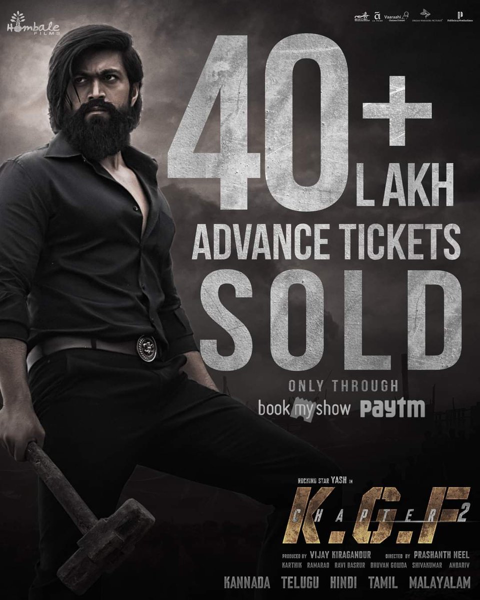 SuchetBoragalli's tweet photo. My prediction.. KGF chapter 2
Day 1 collection

180 crores (in India only)
#KGF2 
#KGFChapter2 #KGF2InCinemas https://t.co/apfwFSBJBL