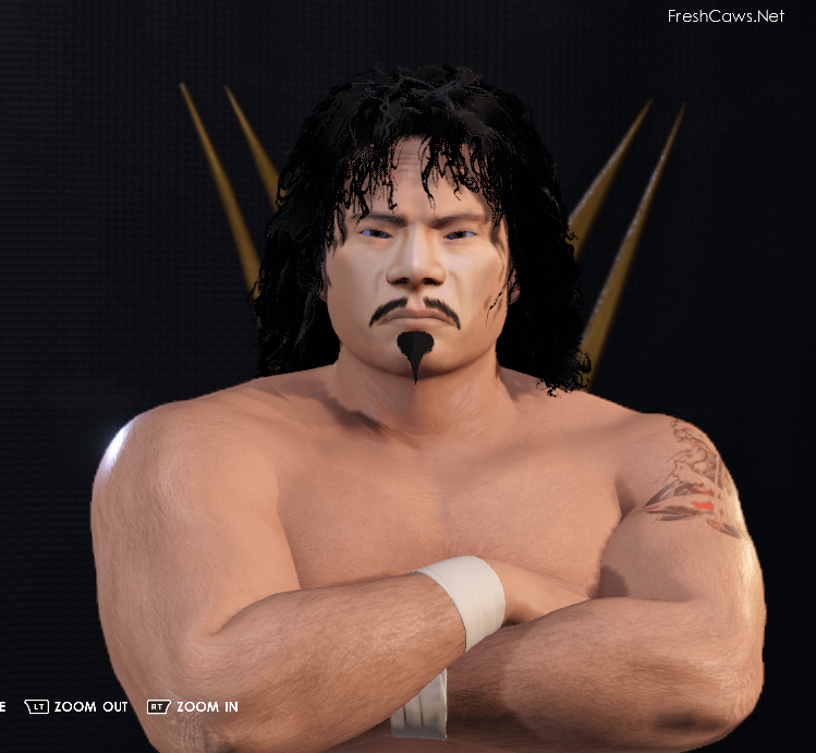 FreshCAWsNet's tweet photo. CAW UPDATE:
"Onikuma" Satoru Tanaka
Still wasn't feeling his look...
So here's another update for him
Update now available on Community Creations!
#CAW 
#Original 
#FreshCawsNet 
#WWE2K22 
#originalcharacters https://t.co/l9UfyLNWcM