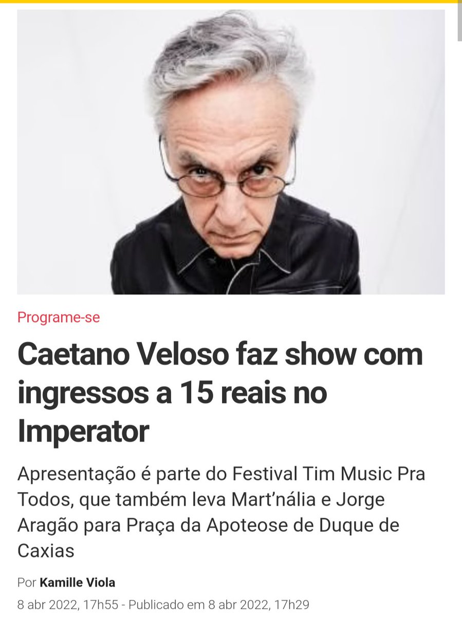 Ingresso do show da Preta Gil a R$5 e do Caetano Veloso, Mart'nália e Jorge Aragão a R$15... Com direito a meia entrada e até agora nada de venderem os ingressos!
Viviam às custas da Rouanet, do suor do sofrido povo brasileiro...
Parasitas, aprendam a trabalhar!