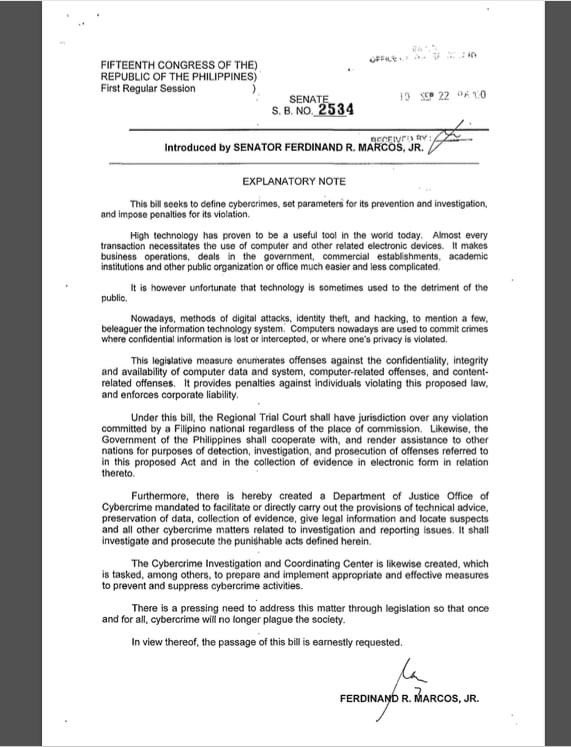 PaxtonDy's tweet photo. A little trivia. Do you know that BBM filed his anti-fake news initiative called Cybercrime Prevention Act of 2010 on September 22, 2010? It is now known as the Cybercrime Prevention Act of 2012 (RA 10175) https://t.co/k9bvwt5tV6