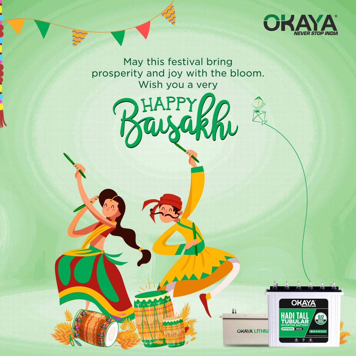 OkayaPowerGroup's tweet photo. May this Baisakhi brings good health, joy, and happiness to you and your family.
#Okaya #baisakhi #baisakhifestival #NeverStopIndia https://t.co/YSWtUbO5zd