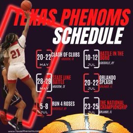 ihoops_niyah's tweet photo. Here are the tournaments that I will be competing in this summer. I am so excited to play in front of the college coaches and most of all play for my team!!            Summer 2022 #hardworkpaysoff  @TheTexasPhenoms https://t.co/JCuVALqz0H