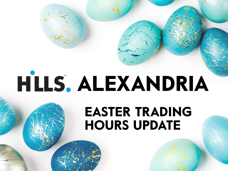 In addition to our usual Easter Public Holiday trading hours, Hills Alexandria will have reduced hours until Mon, 2nd May. During this time, the branch will be open from 8:30AM - 4:30PM Mon-Fri.

Please consider this revised schedule when planning your branch visits after Easter.