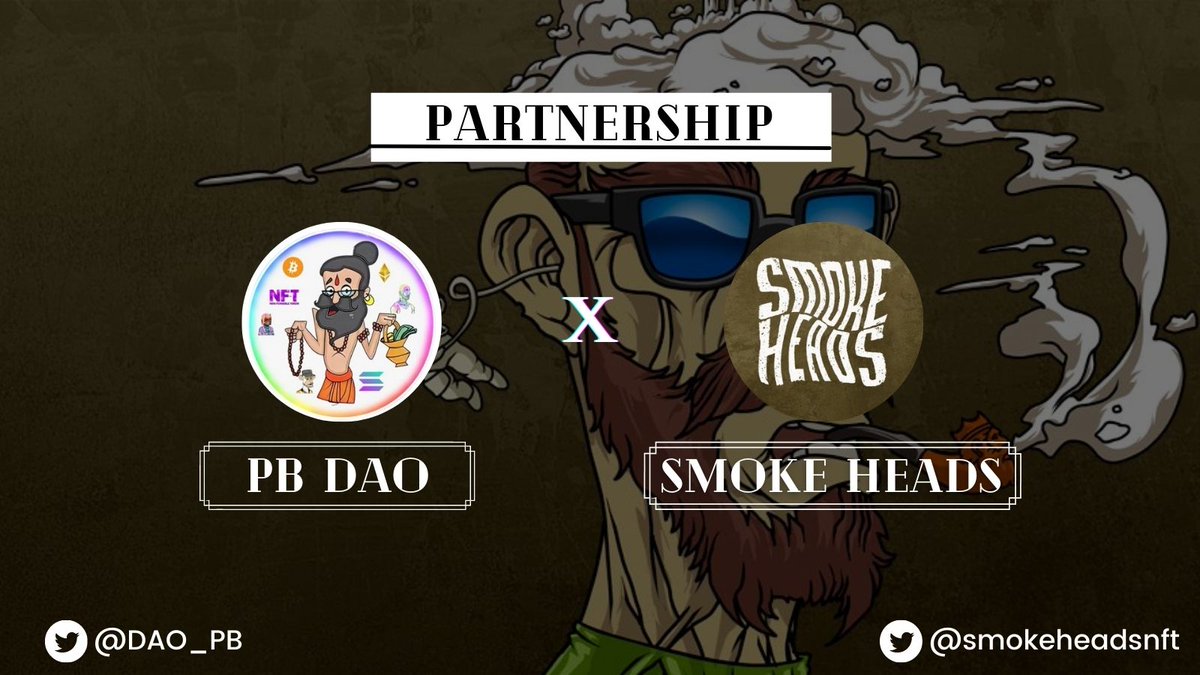 AkatsukiLabs's tweet photo. We've partnered with @smokeheadsnft to giveaway 3 WL Spots 🔥

1) Follow @DAO_PB And @smokeheadsnft
2) Like❤️ &amp; Retweet
3) Tag 2 friends in comments.

Winners Announced in 24 hours 🔥 #Giveaway #NFTGiveaway #NFT https://t.co/3RMa2Dfv7v