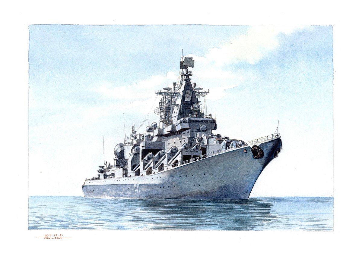 「ロシア黒海艦隊のミサイル巡洋艦「モスクワ」が大破炎上と聞いて。 」|ほりこうのイラスト
