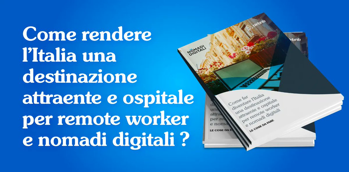 Scopriamo insieme come rendere l’Italia una destinazione attraente e ospitale per remote worker e nomadi digitali ( Report 2022 ) buff.ly/38Fpm38 <a href="/airbnb_it/">Hunter</a> <a href="/ENIT_italia/">ENIT S.p.A. 🇮🇹</a> #digitalnomad #remotework #lavorodaremoto #Turismo #viaggio #Italy