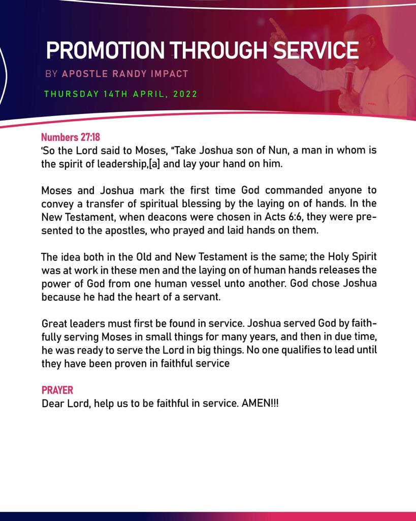 No one qualifies to lead until they have been proven in faithful service. Amen. 

#dailydevo
#dailyword 
#dailydevotional 
#salvation 
#soulfood