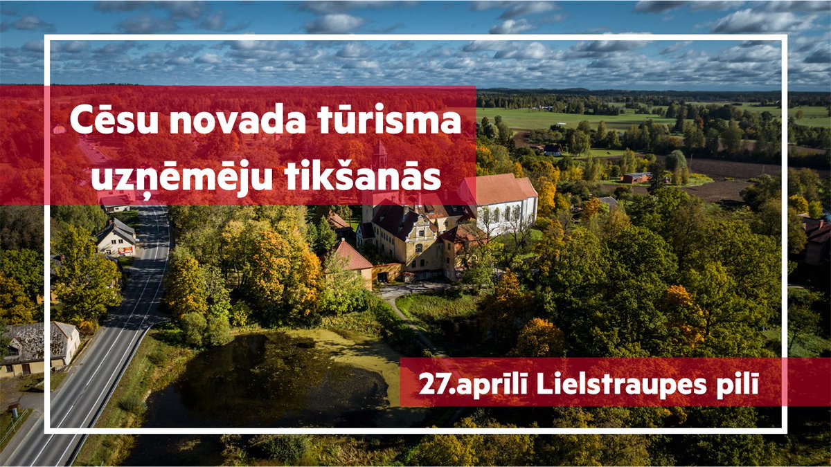 VisitCesis's tweet photo. Cēsu Tūrisma informācijas centrs aicina Tevi, tūrisma uzņēmēj, uz kopīgu satikšanos. Atzīmē datumu kalendārā 🗓️, jo šogad uzņēmēju tikšanās notiks 27.aprīlī klātienē Lielstraupes pilī. Reģistrējies līdz 25.aprīlim  👉 https://t.co/m1wbfPD6J6 https://t.co/SfAE5365hS