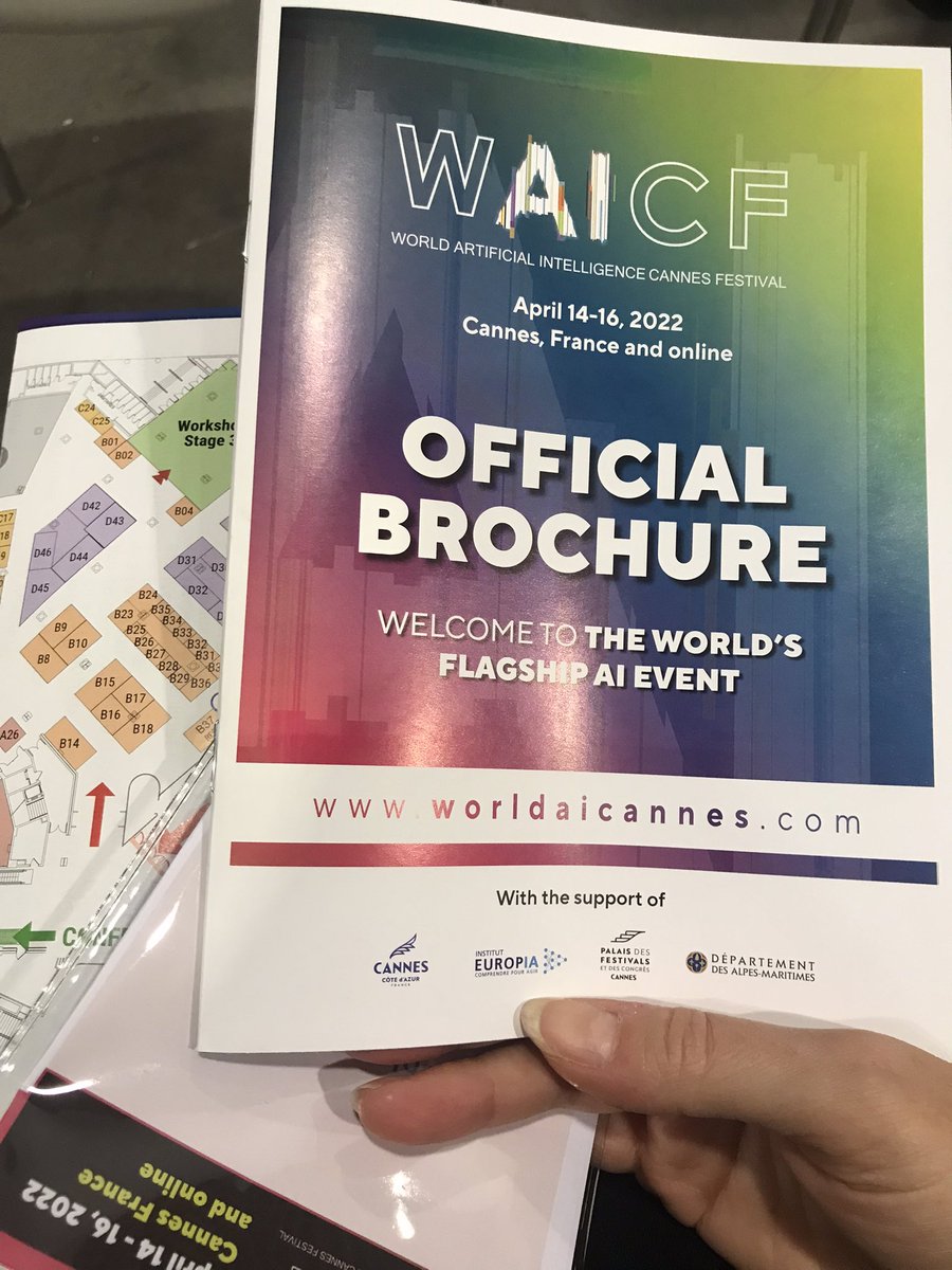 NRuskell's tweet image. Day 1 of the first World AI Cannes Festival! But what does a keynote speech at an AI conference look like? #waicf @CannesPalais