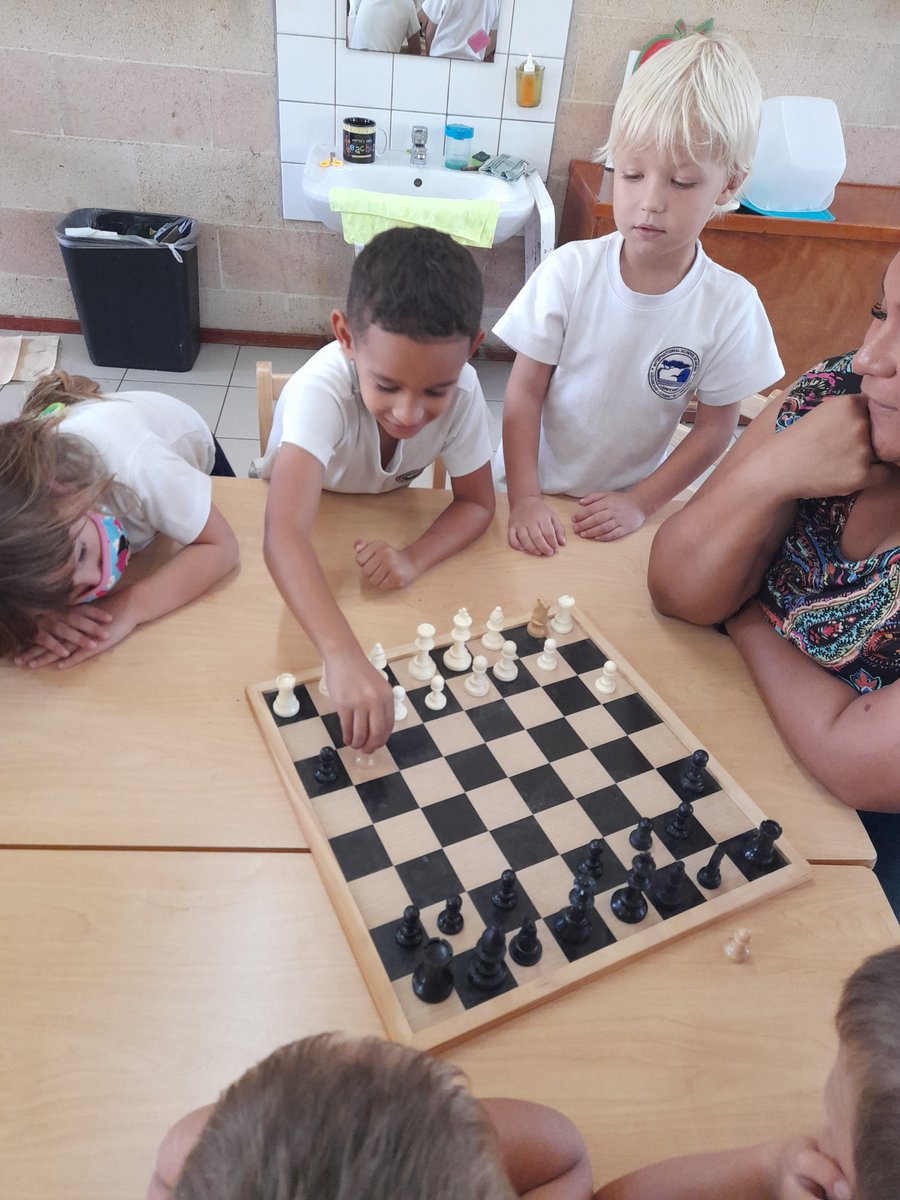 kim_donker's tweet photo. Our little learners are playing chess,  similar to the children in Armenia where the curriculum for children 6-8 years old includes compulsory chess lessons.   #issedu #isaruba #intentionalteaching #cultureeducation https://t.co/85CLPJWij0