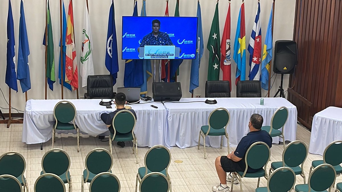 410 commitments. USD 16.35 billion as the 2022 @OurOceanPalau ends. 80 countries and 250 organisations at the Ocean table - view from the media centre- Sulang #Palau!