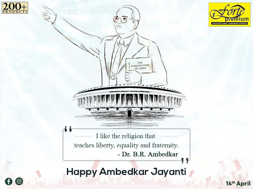 fortepremium's tweet photo. Saluting the man who fought for equality with all his might, Dr. B R Ambedkar on Ambedkar Jayanti 
#AmbedkarJayanti2022 #AmbedkarJayanti
.
.
.
#FortePremium #PremiumWindow #DoorsAndWindow #AluminiumWindow #uPvcWindow #PremiumHArdware #WindowHinges #WindowSlide #Bearings https://t.co/hWUOg540xX