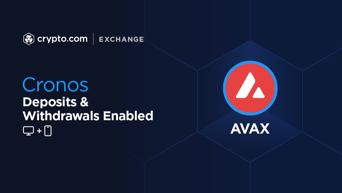 https://t.co/A7lhUEyVZW Exchange now supports deposits and withdrawals of $ AVAX via Cronos. *Available for both Exchange Web and App. Deposit Now 👉  https://t.co/GBTPzwVBuy