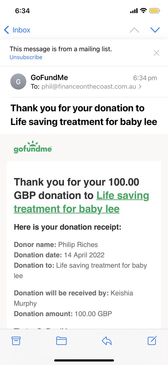 philriches1's tweet photo. Ive just matched your donation Ant, well done raising awareness https://t.co/tlwY9Fzfy2