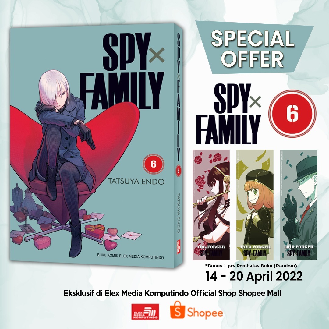 elexmedia's tweet photo. Kabar gembira karena komik Spy X Family volume 6 akan segera terbit! Kamu bisa mendapatkannya di Elex Media Official Shopee dan dapatkan bonus berupa pembatas buku*

Yuk, segera pesan sebelum kehabisan! 🔥🔥

*random sesuai dengan stok yang tersedia

Info: https://t.co/syelze3SFt https://t.co/qzE0WjG9oO