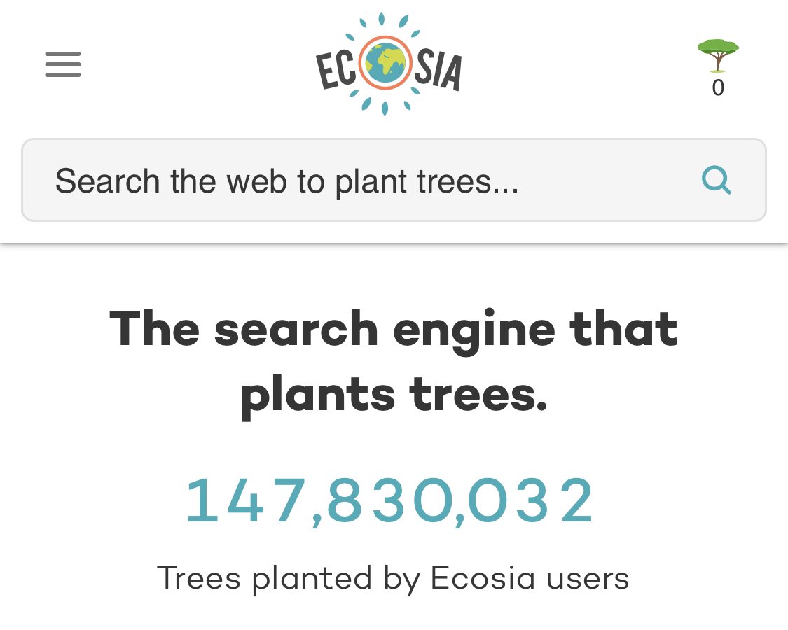 loving_enha's tweet photo. Let’s encourage everyone to use this search engine called, "Ecosia." It donates 80% of its profits to nonprofit organizations that focus on reforestation. It's a search engine that plants trees!

#ScienceProtest
#LetTheEarthBreath
#SaveMotherEarth 
#ClimateChangeAwareness https://t.co/jKtsBMpXql
