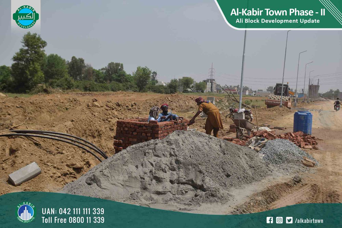 alkabirofficial's tweet photo. Development Update | Ali Block | Al-Kabir Town Phase 2
Sharing our success story so far, we have:
•Placed underground Electrical wiring
•Installed street lights
We are working day and night on making the best quality roads.
#AlKabirdevelopers #AlKabirTown #AliBlock https://t.co/N5Z5sharqu