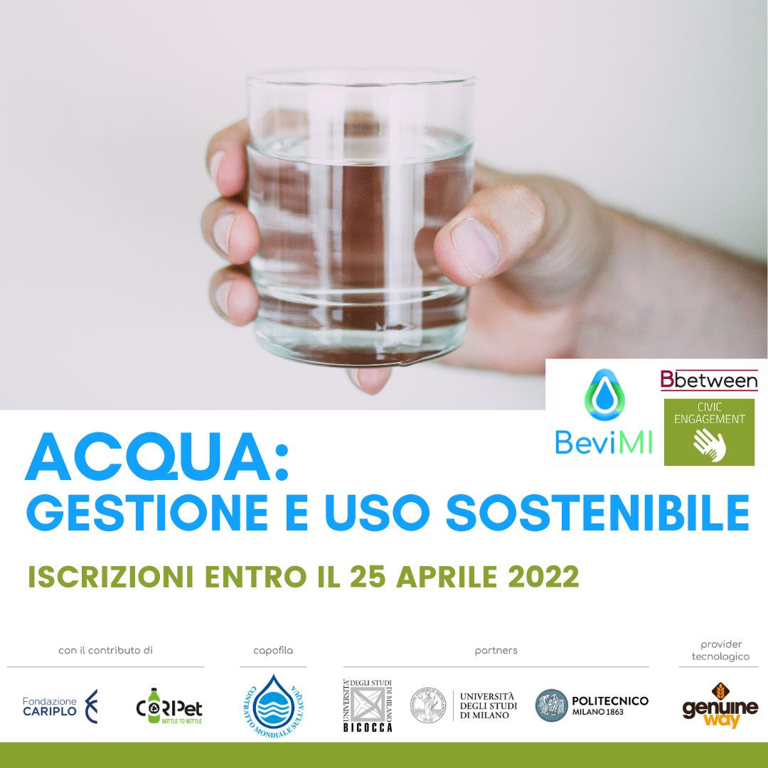 Bbetween_Unimib's tweet photo. Tante le tematiche di questo nuovo percorso: dall'accesso all'#acqua come diritto umano alla gestione dei rifiuti coinvolti nella filiera di approvvigionamento dell'acqua.
Partenza: 20 aprile 🗓️
Per tutte le info consulta la pagina dedicata 👇
https://t.co/QzbaL3Y4NK https://t.co/TBrrMzSl1v