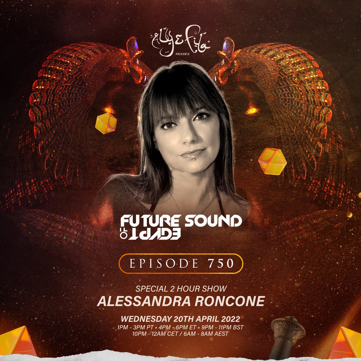 It's here!💥 The anticipated two-hour livestream on FSOE Radio to celebrate our 750th episode is mere hours away! Tune in and watch two of our 'Kings &amp; Queens' - Billy Gillies &amp; Alessandra Roncone - perform live! Times below👇🏽

PT 1pm
ET 4pm
UK 9pm
EU 10pm
Cairo 11pm
Sydney 6am
