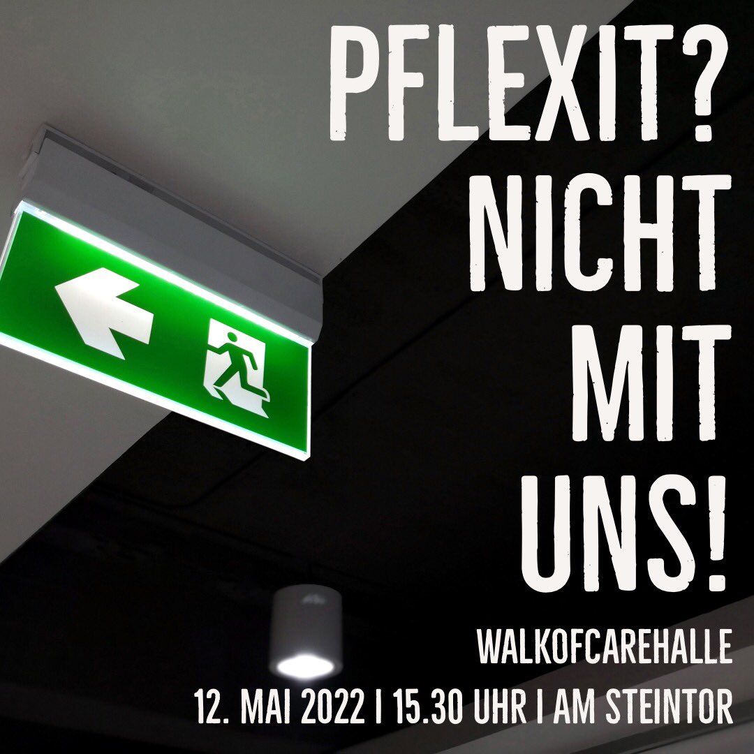 !SAVE THE DATE! PFLEGEDEMO! Am 12.05. ist der Internationale Tag der Pflegenden. 15:30 startet unsere Demo am Steintor in Halle. Euch erwarten gute Musik und Redebeiträge rund um das Thema Pflege. Zieht mit uns durch die Stadt und werdet laut!#gibunsfünf #makelovenotdrgs #pflexit