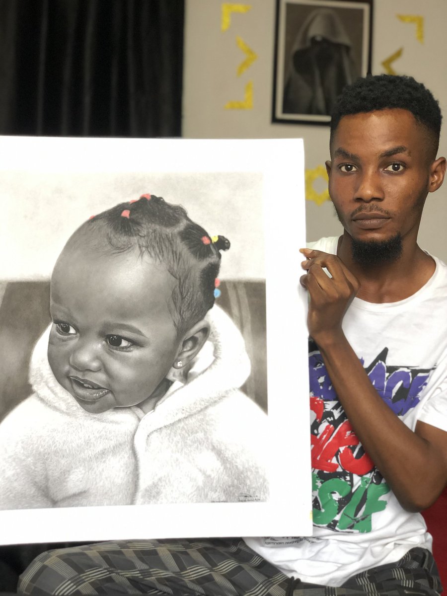 KennyDanielArt's tweet photo. A Portrait drawing of #RenoOmokri's beloved daughter Ebele. I wish and hope he would see this and loves it.
Medium: Coloured &amp; Charcoal pencil on paper
Size: 51x61cm
Duration: 142 hours
#EbelesNuggets #TableShaker #kennydanielart https://t.co/6zR7h4JSQw