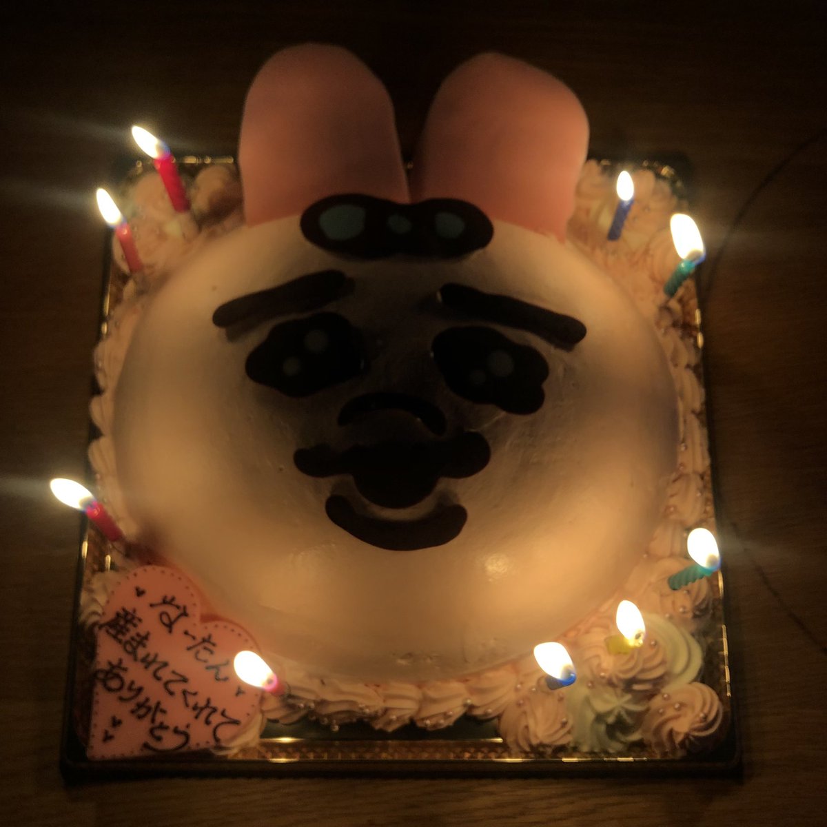 誕生日ケーキがおぱんちゅうさぎだった🥺可愛すぎる🥺 @onkun_suko