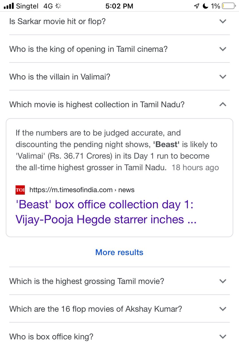 aamaipathya2's tweet photo. Top 5 TN opening day grossed 

#Valimai - ₹ 36.17 cr

#Annaatthe - ₹ 34.92 cr

#2Point0 - ₹ 33.58 cr

#Sarkar  - ₹ 27.28 cr

#Beast  ₹ 26.40 cr https://t.co/dcCo52Vkkj