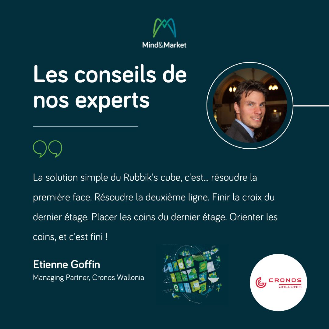 🛠️ Notre managing partner Étienne Goffin assemble les rubik's cubes comme les projets : avec une approche méthodique !

On partage nos astuces le 26 avril au Forum #MindandMarket LLN ?💡

Plus d'infos➡️ bit.ly/3O53n5R

#Wallonia #Digital #CronosWallonia #DeCronosGroep